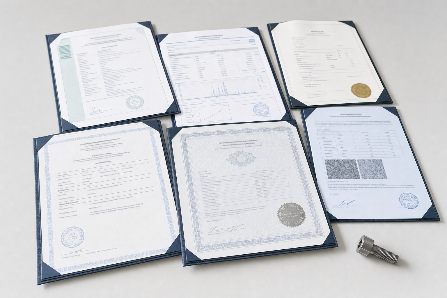 Open alloy fastener quality certificates and material test reports
